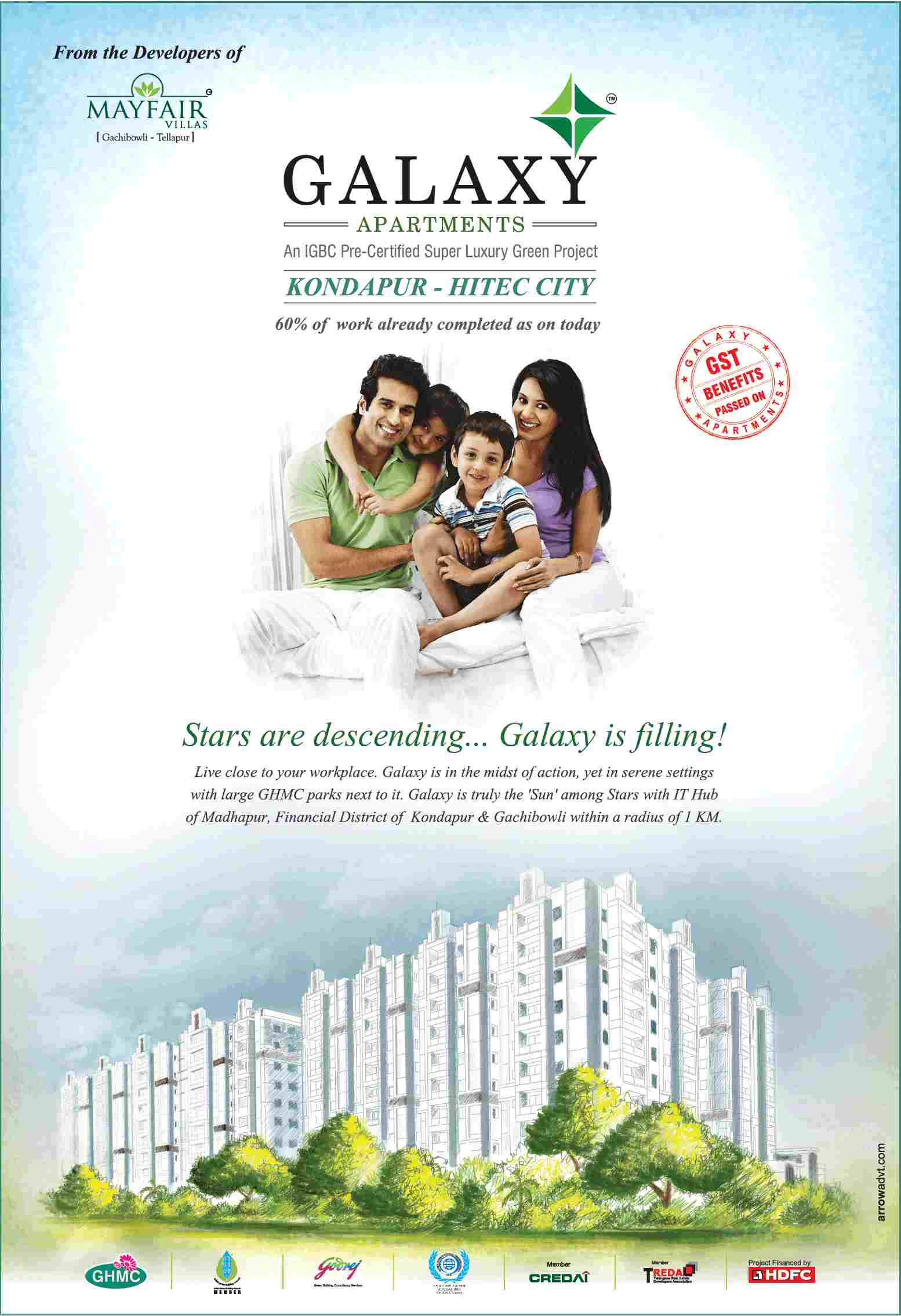 Reside in Greenmark Galaxy, an IGBC Pre-Certified super luxury green project in Hyderabad